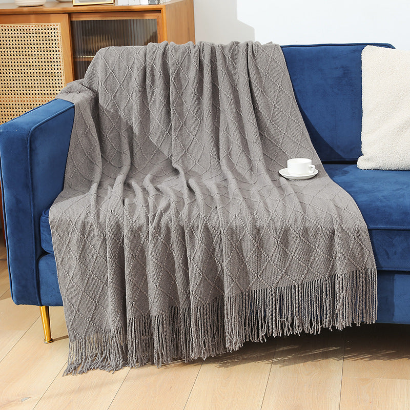 Damer cozy strikket teppe Luvikno