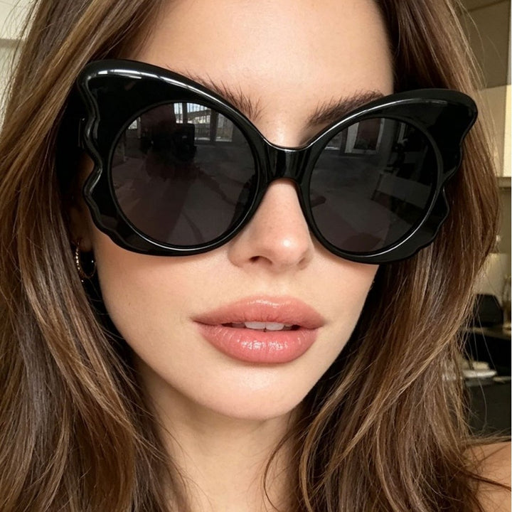Dame Cat-Eye solbriller med unik rammeform og UV-beskyttelse Luvikno