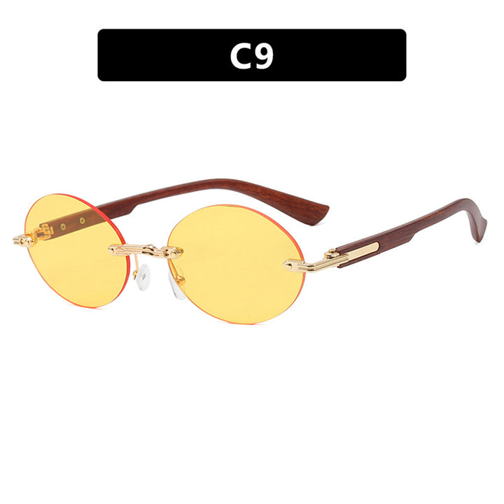 Dame rund solbrille med elegant treinnramme og UV-beskyttelse Luvikno