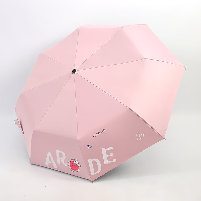 Kvinnens sammenleggbare paraply med lystig design Luvikno