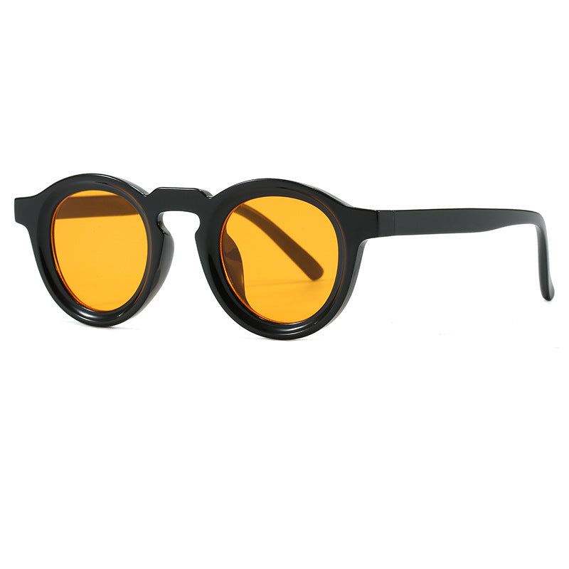 Damer fashionable runde solbriller med transparent ramme og UV-beskyttelse Luvikno
