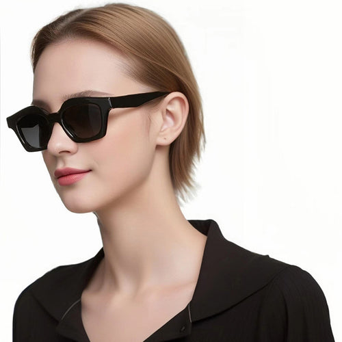 Dame designer solbrille i moderne skilpadde stil Luvikno