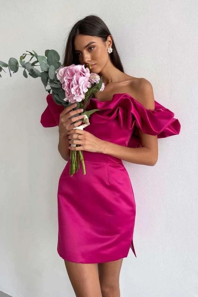 Luvik | frillit seksikäs one-shoulder mekko