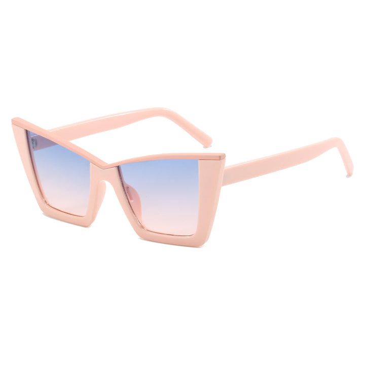 Dame firkantet solbrille med gullige detaljer Luvikno