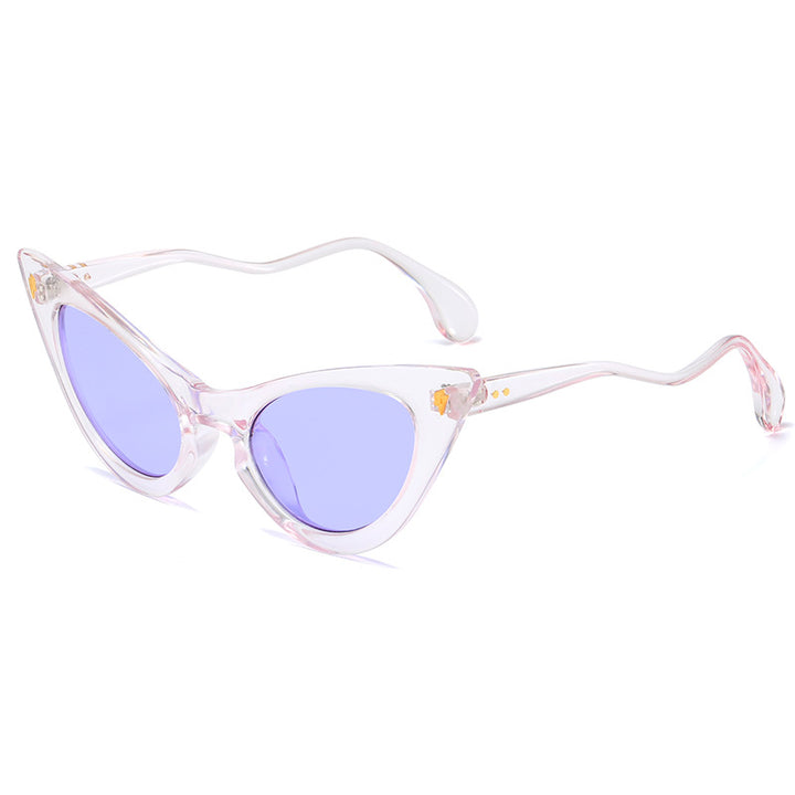 Dame Cat-Eye solbriller med speilte linser og elegant detalj Luvikno