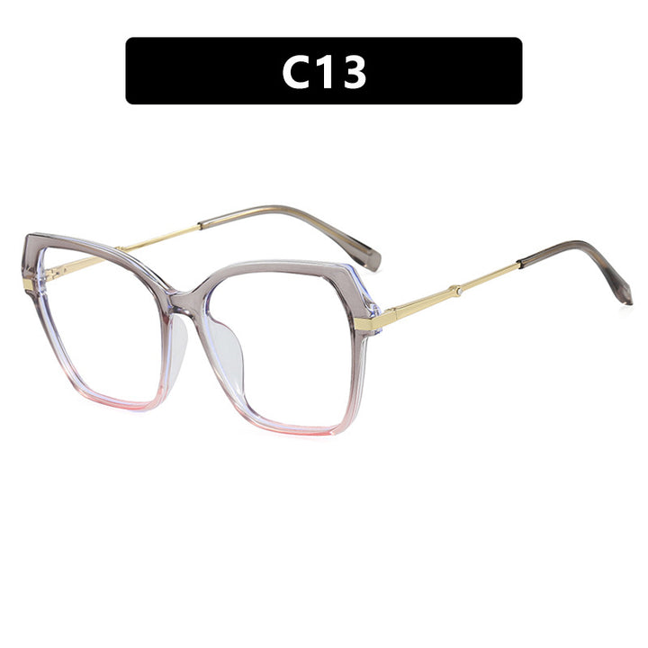 Dame kvadratisk solbrille med elegant metallramme og beskyttende UV-filter Luvikno