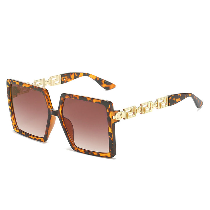 Dame kvadratisk solbrille med luksuriøse detaljer Luvikno