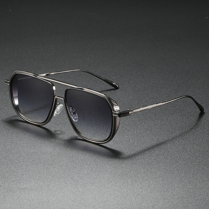 Dame Elegant solbrille med kantet metallramme Luvikno
