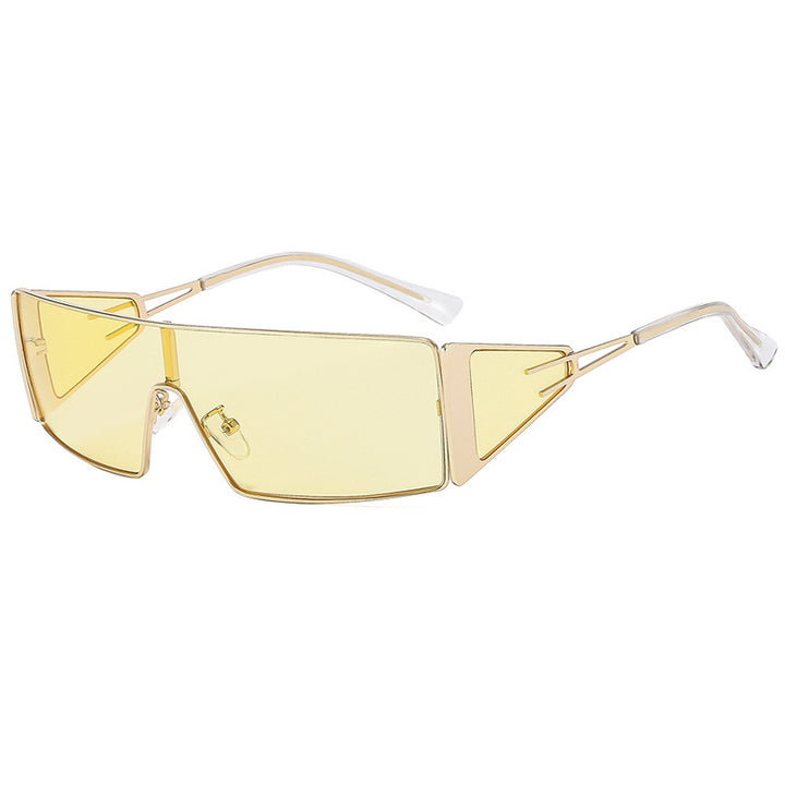 Dame geometrisk solbrille med futuristisk design og slitesterk ramme Luvikno