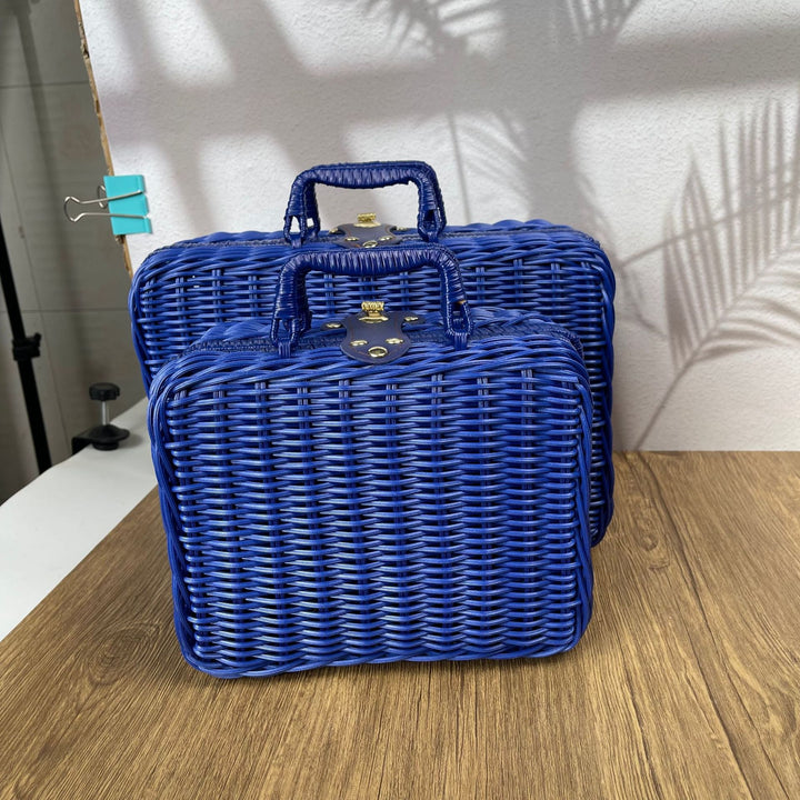 Dame elegant håndveske laget av flettet materiale Luvikno