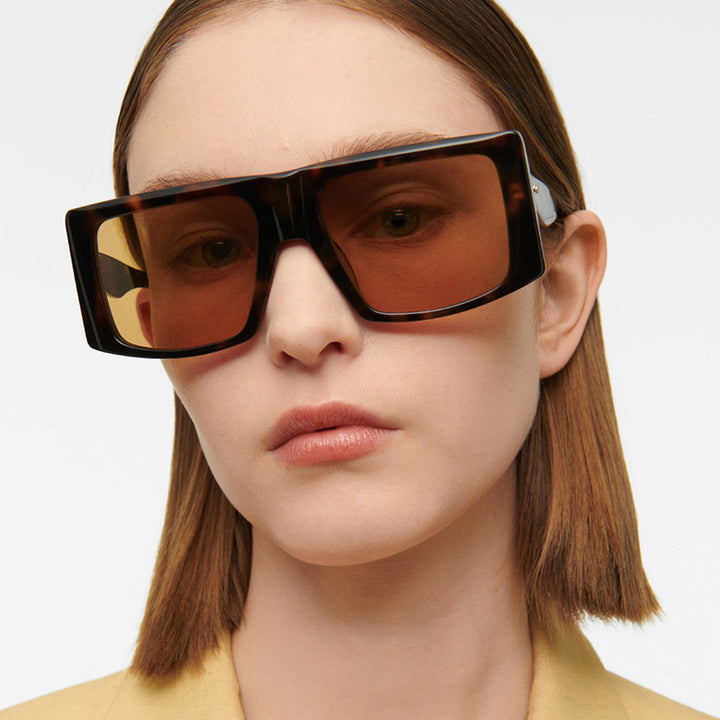 Dame kvadratisk solbrille med robust plastinnfatning og beskyttende UV-filter Luvikno