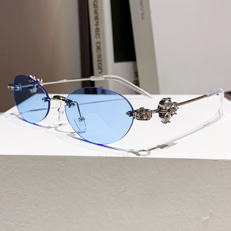 Dame elegant solbrille med geometrisk ramme Luvikno