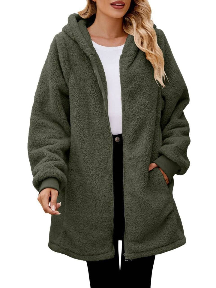 Luvik | Dame Komfortabel Fleece-Jakke med Lang Jakke
