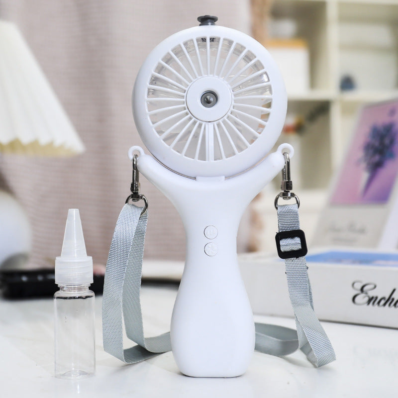 Dame bærbar håndvifte med ergonomisk design og sprayfunksjon Luvikno