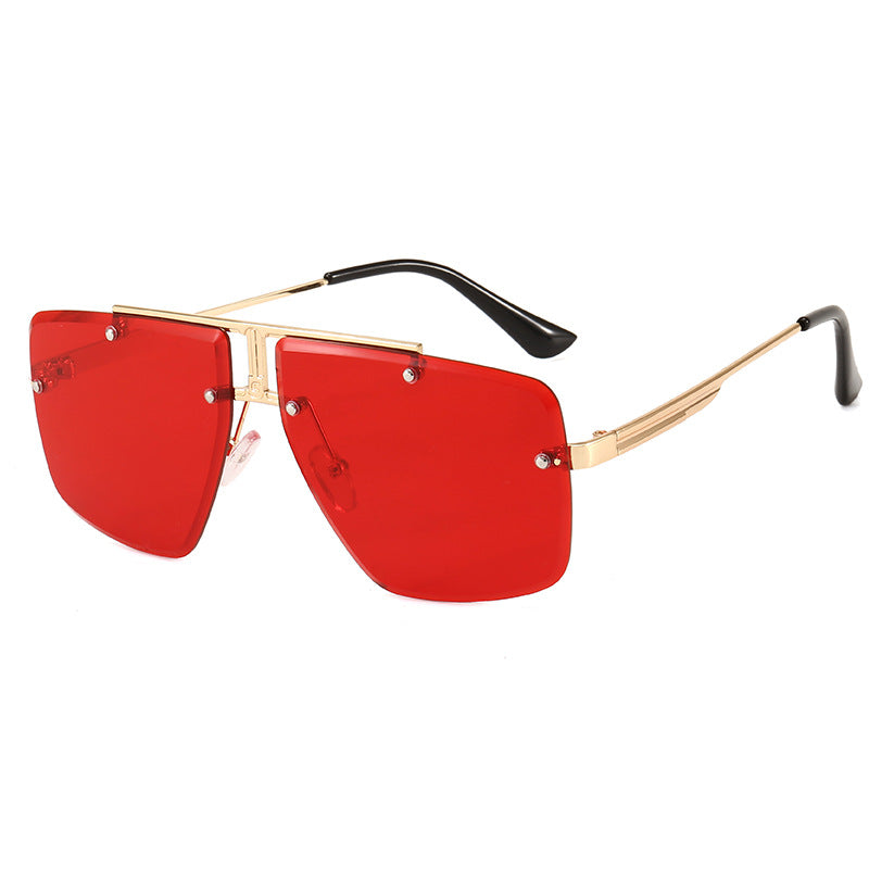 Dame moteriktig oversized solbrille Luvikno