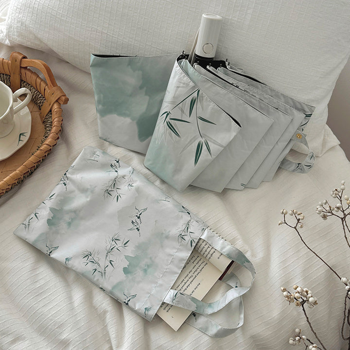 Dame shoppingbag med integrert sammenleggbart paraply Luvikno