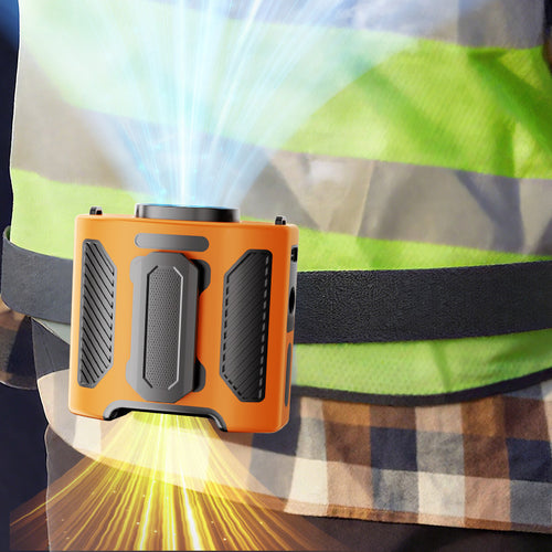 Kjøle bærbar dual-channel oppladbar klips-kjølevifte med nødt lys og USB-lading Luvikno