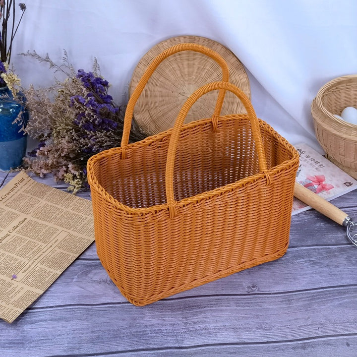 Dame tidløs Rattan handleveske Luvikno
