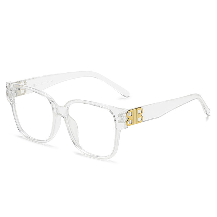 Dame fashionable firkantet solbrille med elegant logo Luvikno