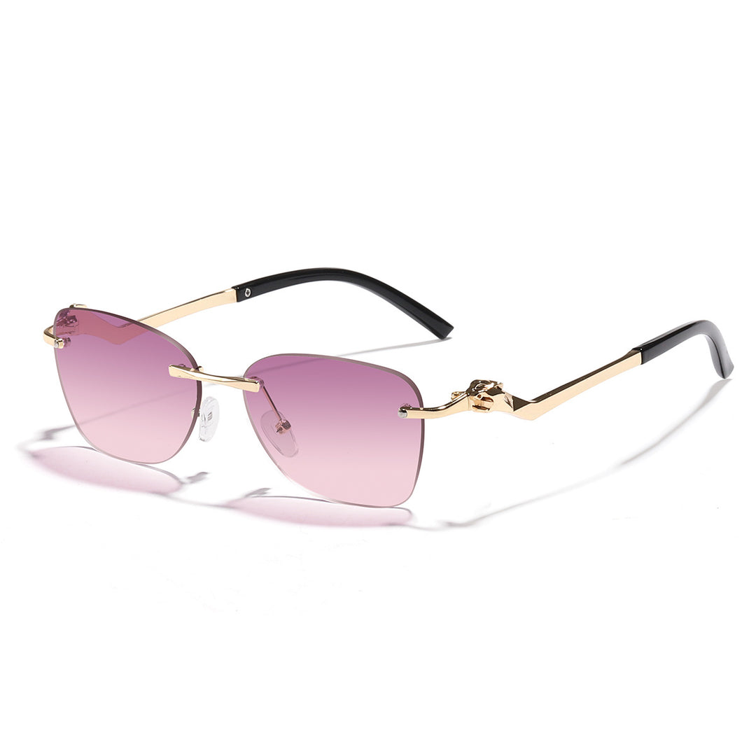 Dame moteriktig solbrille med stilige geometriske akenter Luvikno