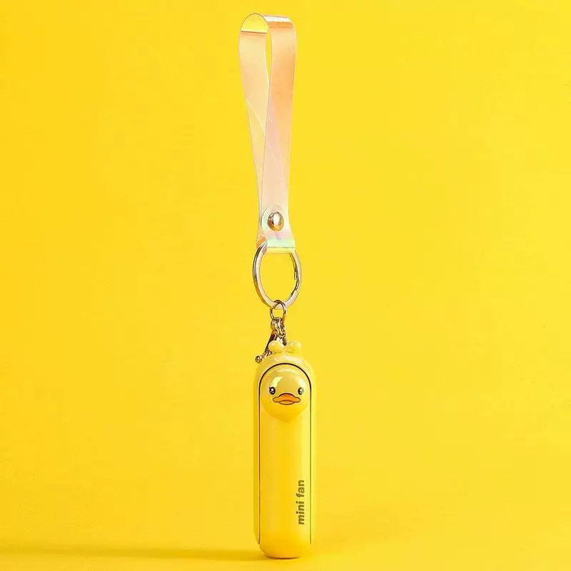 Unisex enhetsstørrelse oppladbar nøkkelring håndholdt mini-vifte med håndleddsstropp og ny art frosk charm Luvikno