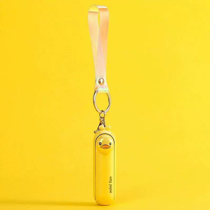 Unisex enhetsstørrelse oppladbar nøkkelring håndholdt mini-vifte med håndleddsstropp og ny art frosk charm Luvikno