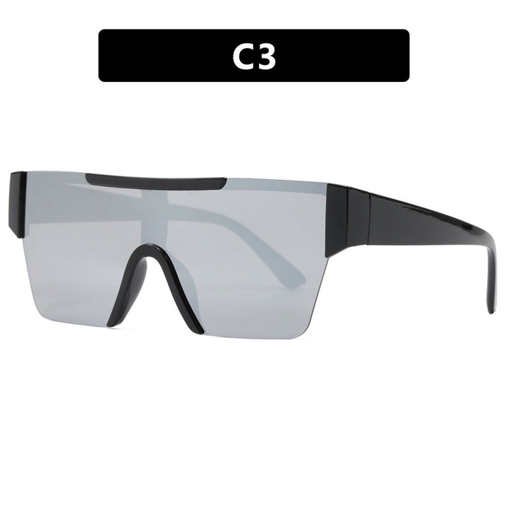 Dame futuristisk sportssolbrille med UV-beskyttelse og bred glassflate Luvikno