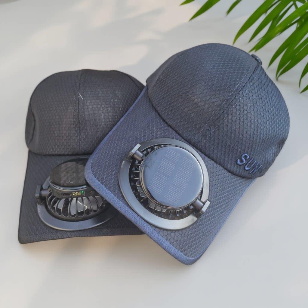 Ventilert baseball caps med avtakbar oppladbar vifte Luvikno