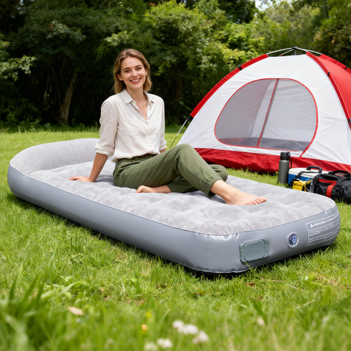 Dame Inflatable Comfort Mattress med Ergonomisk Hode Støtte Luvikno