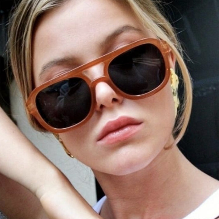 Dame modisch sport solbrille med bred, fleksibel ramme Luvikno