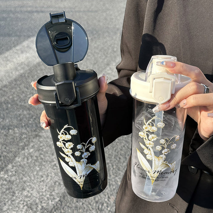 Dame Isolasjon Drikkeflaske med elegant blomsterdesign Luvikno