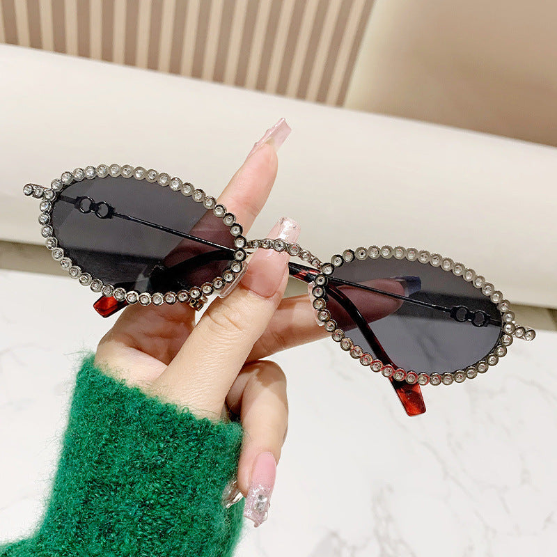Damen Designer Brille ramme med ekstravagant perleinnramming Luvikno