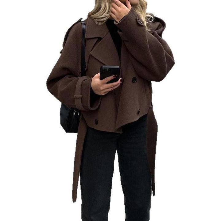 Luvik | For kvinner motebevisst cropped jakke trench-stil