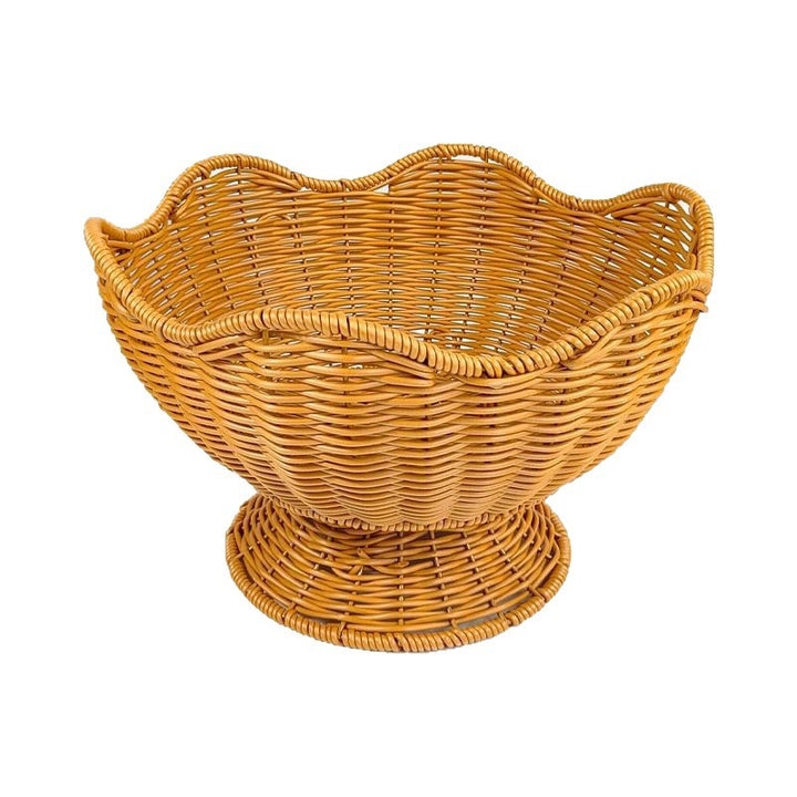 Unisex Rattan Fruktskål med elegante bølgelinjer Luvikno