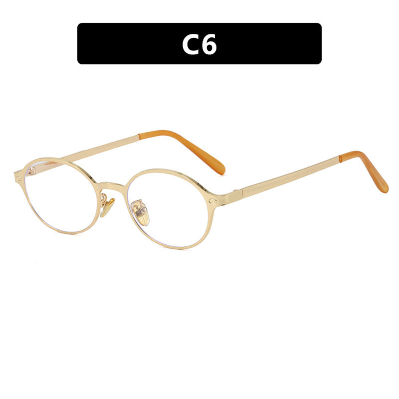 Dame rund brille med filigran metallramme og behagelige nesepads Luvikno