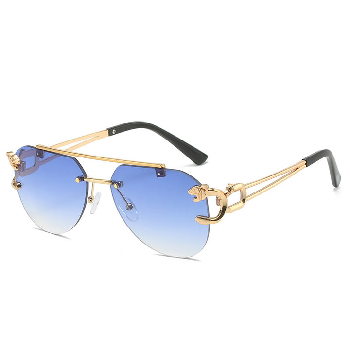 Dame designer solbriller med elegant metallramme og polariserte linser Luvikno