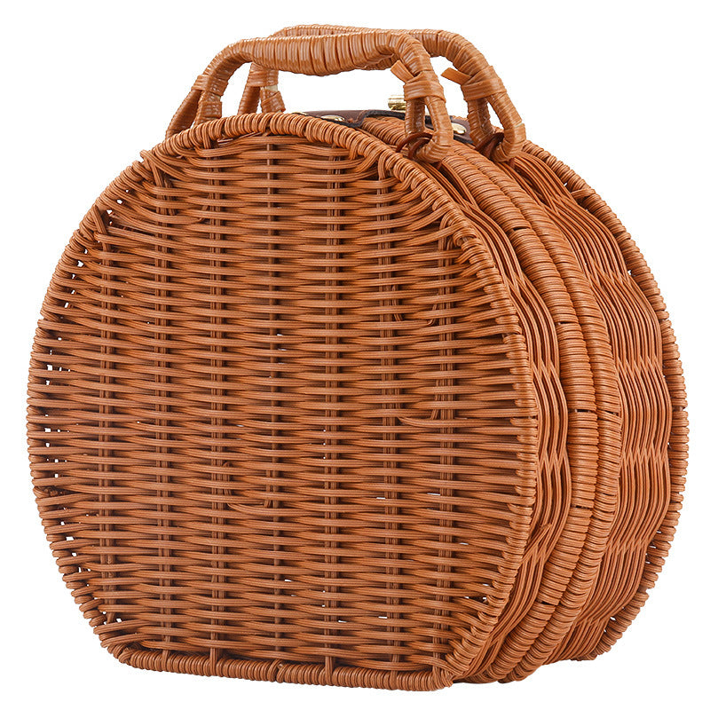 Damer Runde Wicker Håndveske Luvikno