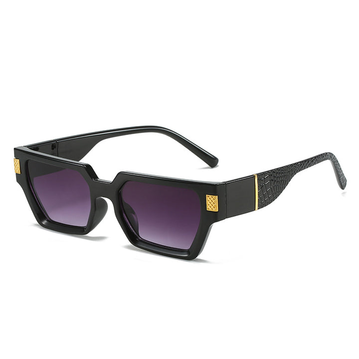 Dame moteriktig solbrille med unik geometrisk ramme og luksuriøse detaljer Luvikno