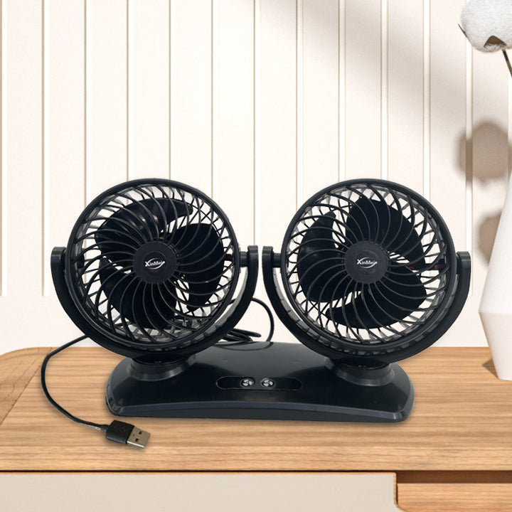 Dual-Head Bærbar Bil Ventilasjonsvifte Luvikno