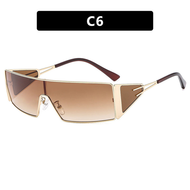 Dame geometrisk solbrille med futuristisk design og slitesterk ramme Luvikno