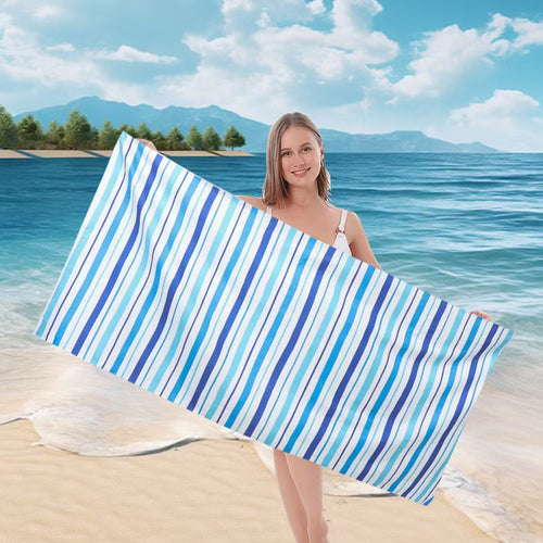 Ladies beach towel with maritime stripe pattern Luvikno