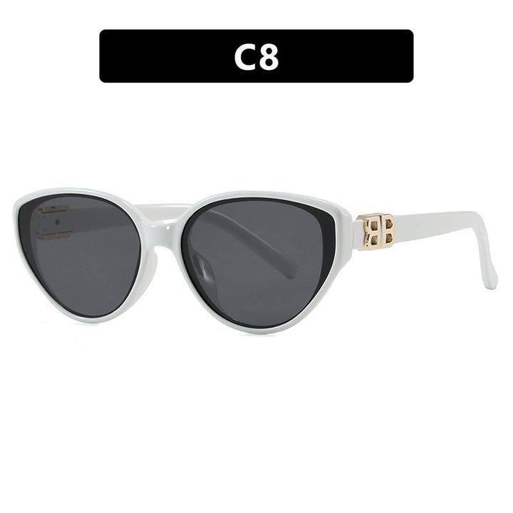 Dame modische Cat-Eye solbriller med elegant metallramme og UV-beskyttelse Luvikno