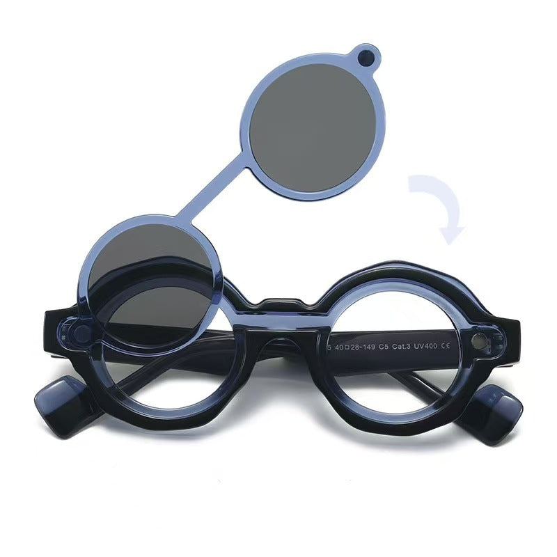 Damer moterik solbrille med unikt runddesign Luvikno