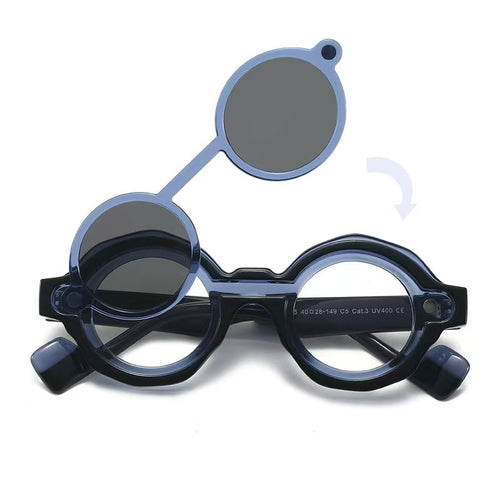 Damer moterik solbrille med unikt runddesign Luvikno
