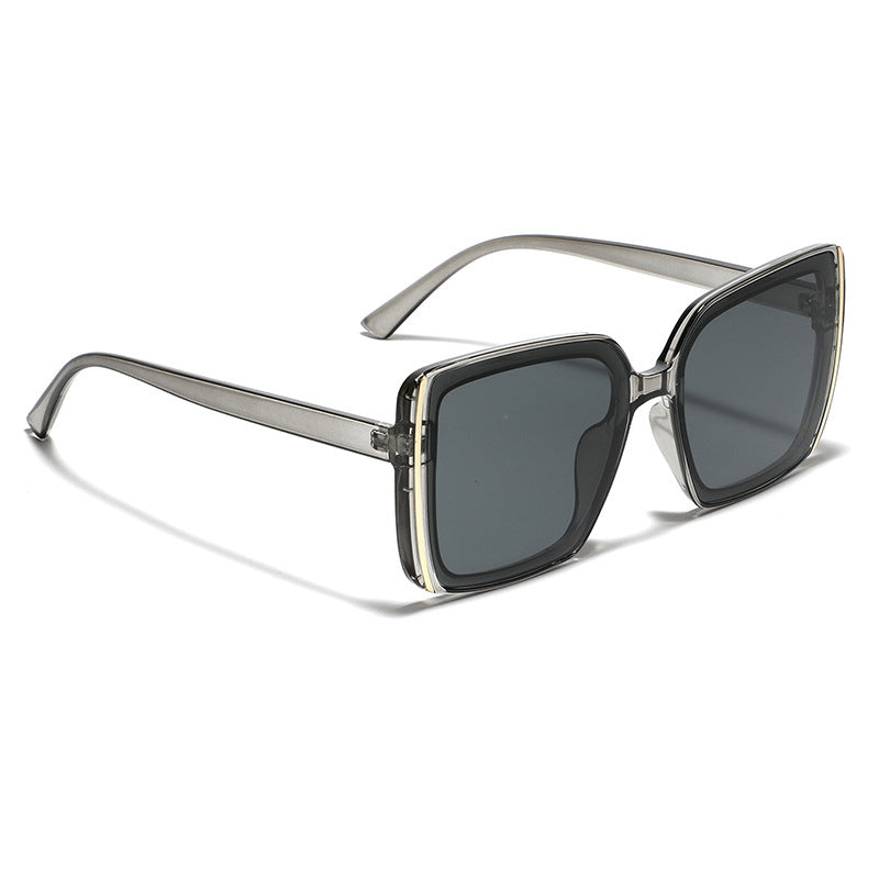 Dame oversized Designer-solbrille med unik ramme Luvikno