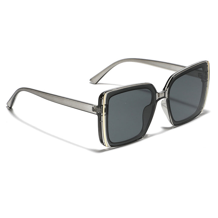 Dame oversized Designer-solbrille med unik ramme Luvikno