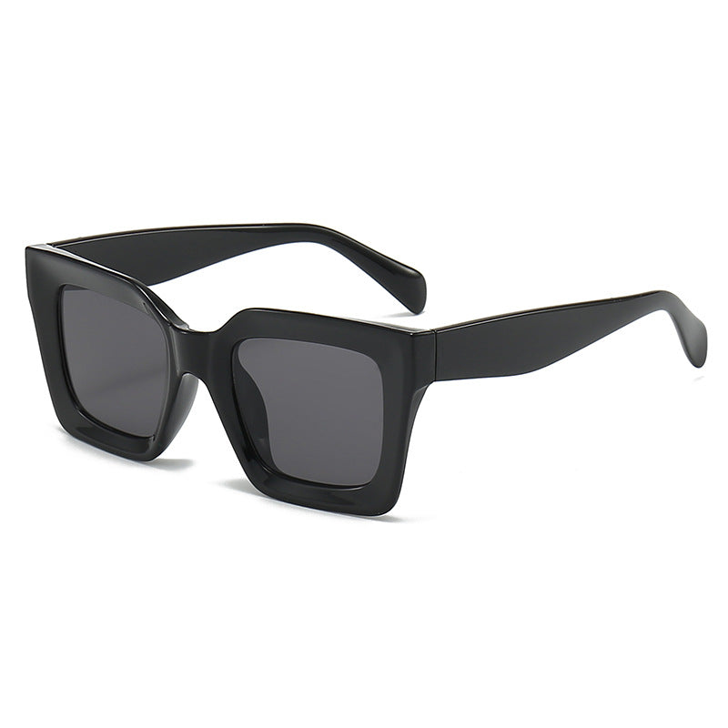 Dame trendy kvadratiske solbriller med trendy ramme og beskyttende UV-filter Luvikno