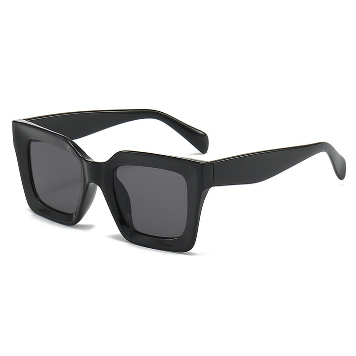 Dame trendy kvadratiske solbriller med trendy ramme og beskyttende UV-filter Luvikno