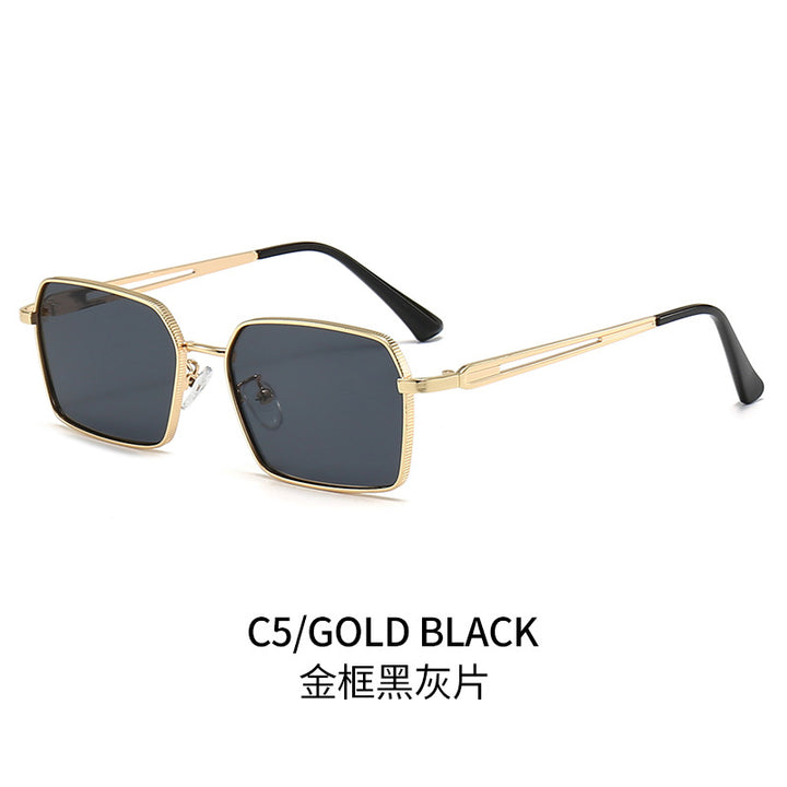 Dame kvadratisk solbrilles med minimalistiske metallaccents Luvikno