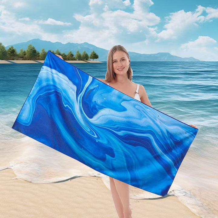 Ladies beach towel with maritime stripe pattern Luvikno
